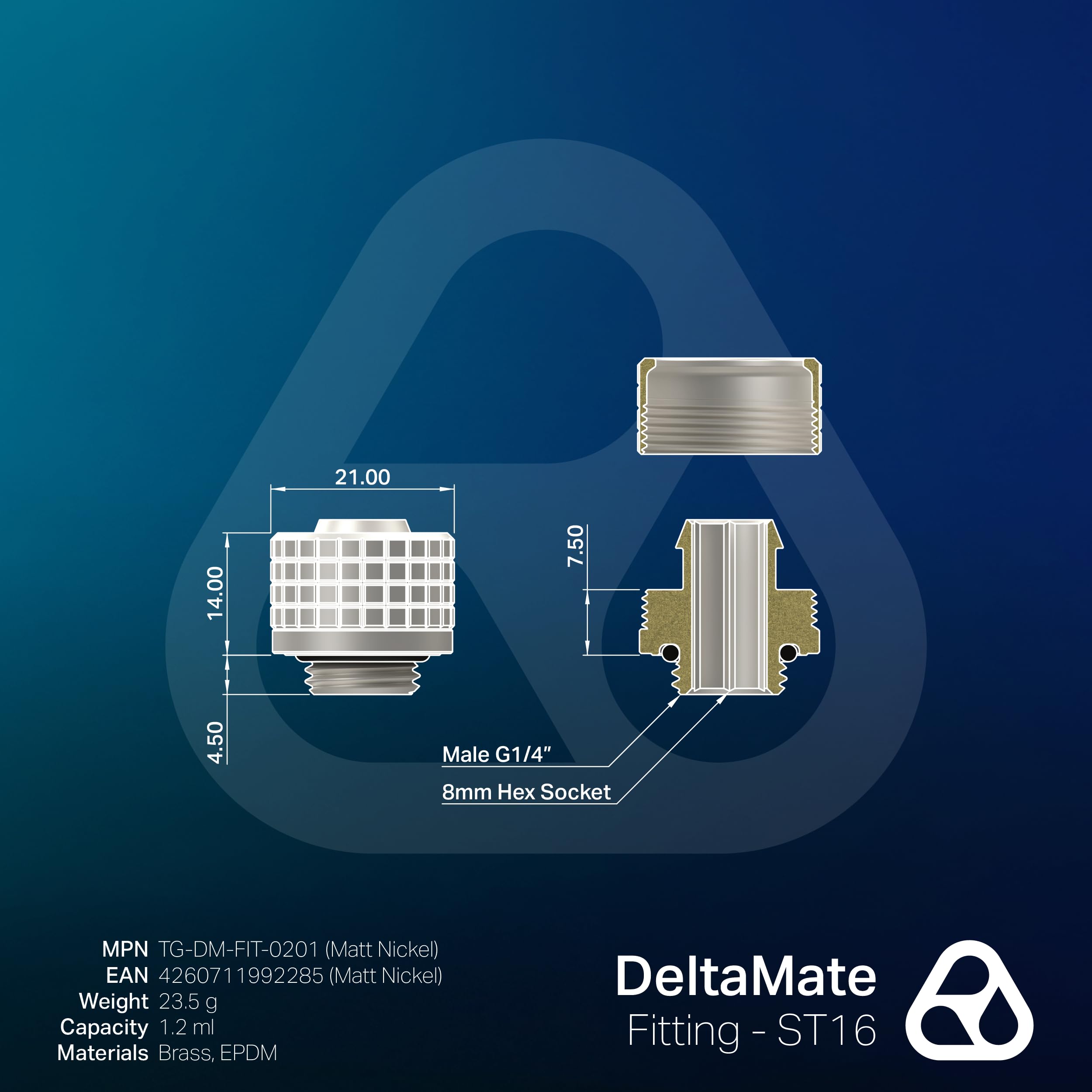 thermal-grizzly-deltamate-st16-soft-tube-fitting-matt-vernickelt-g1-4-zoll-id-ad image 6