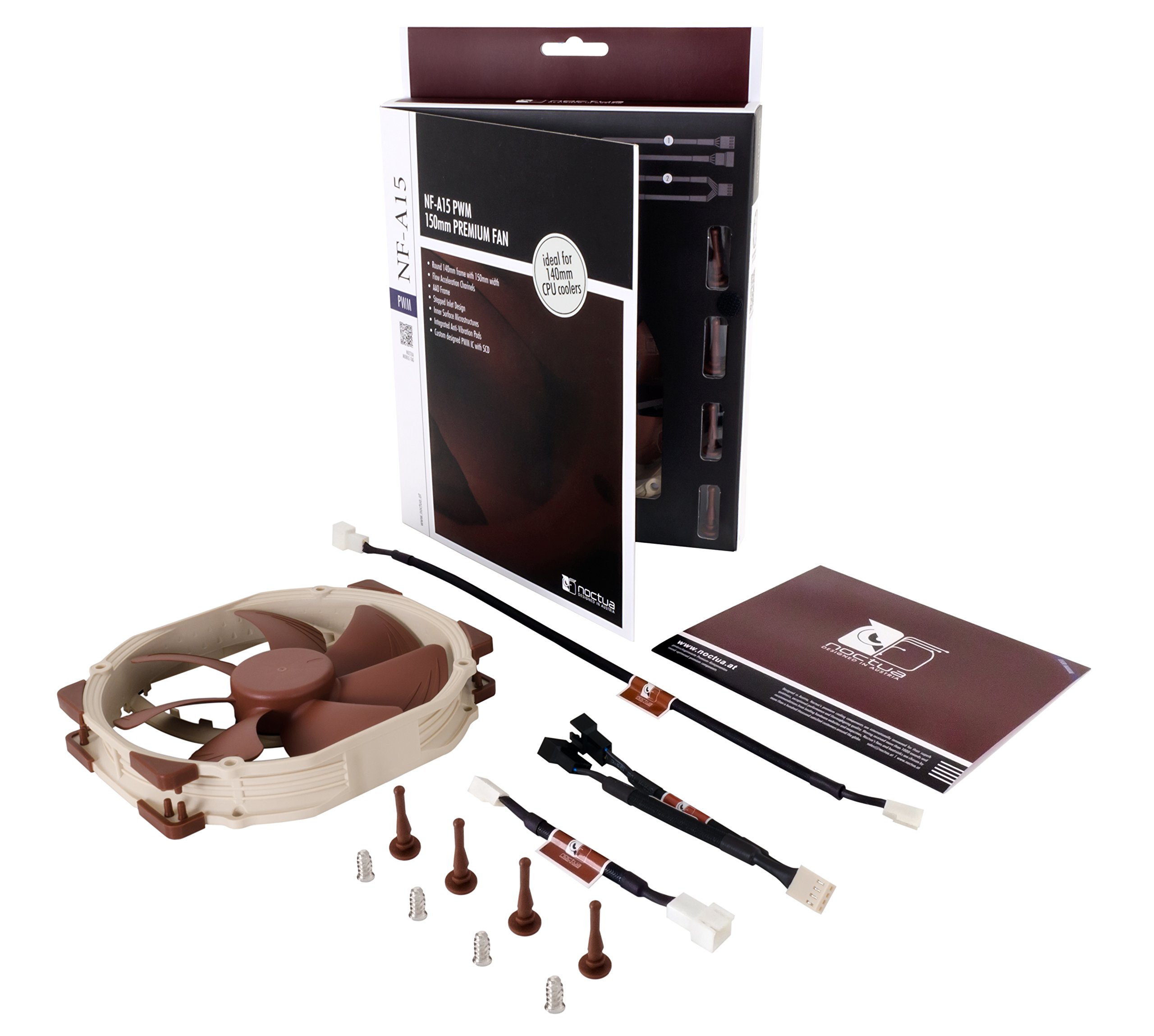 noctua-nf-a15-pwm-140mm-premium-l-fter-f-r-cpu-k-hler-150mm-rundrahmen-1200-rpm image 5