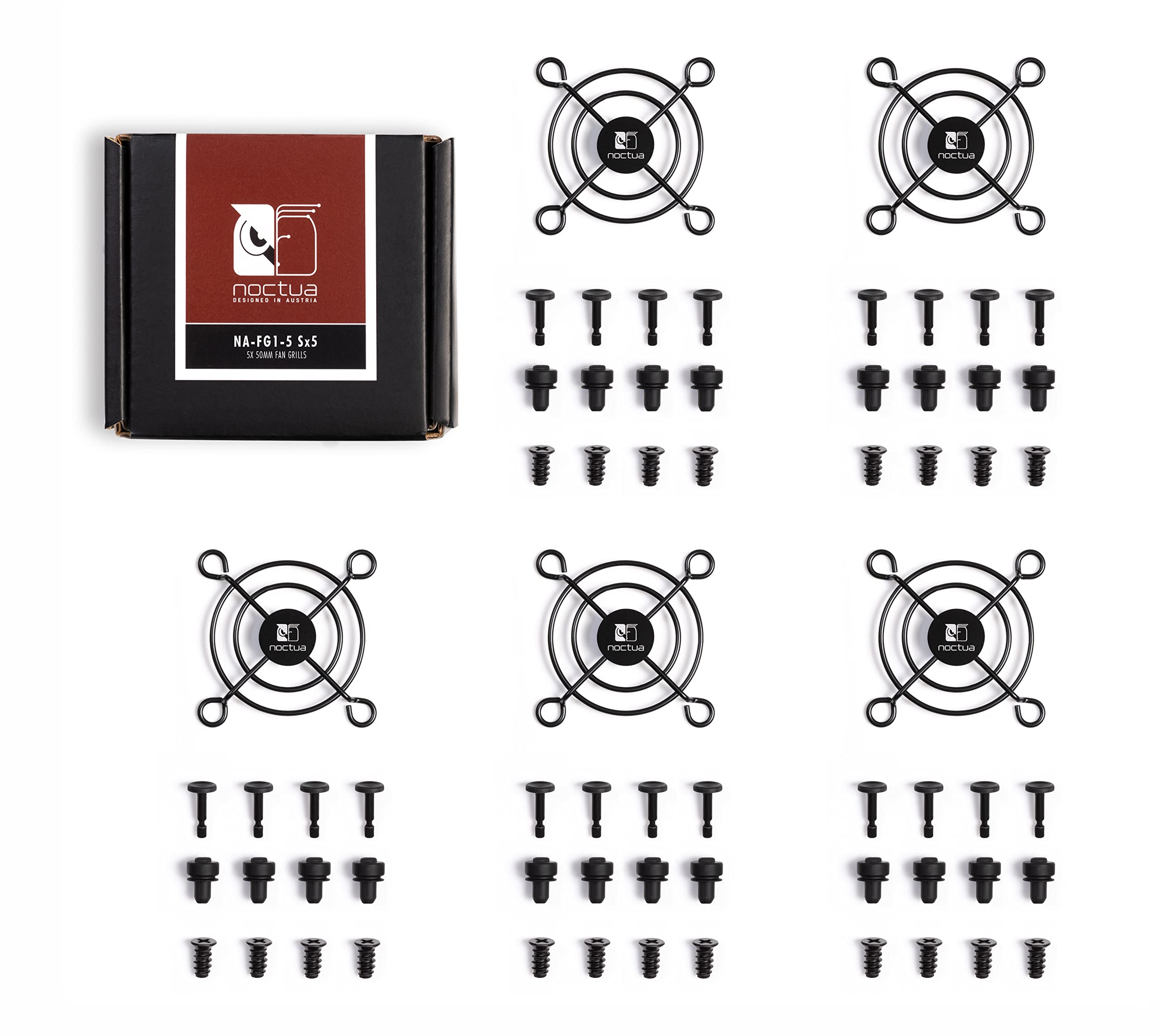 noctua-na-fg1-5-sx5-l-ftergitterset-f-r-50mm-l-fter-5-st-ck-matt-schwarz-inkl-sc image 2