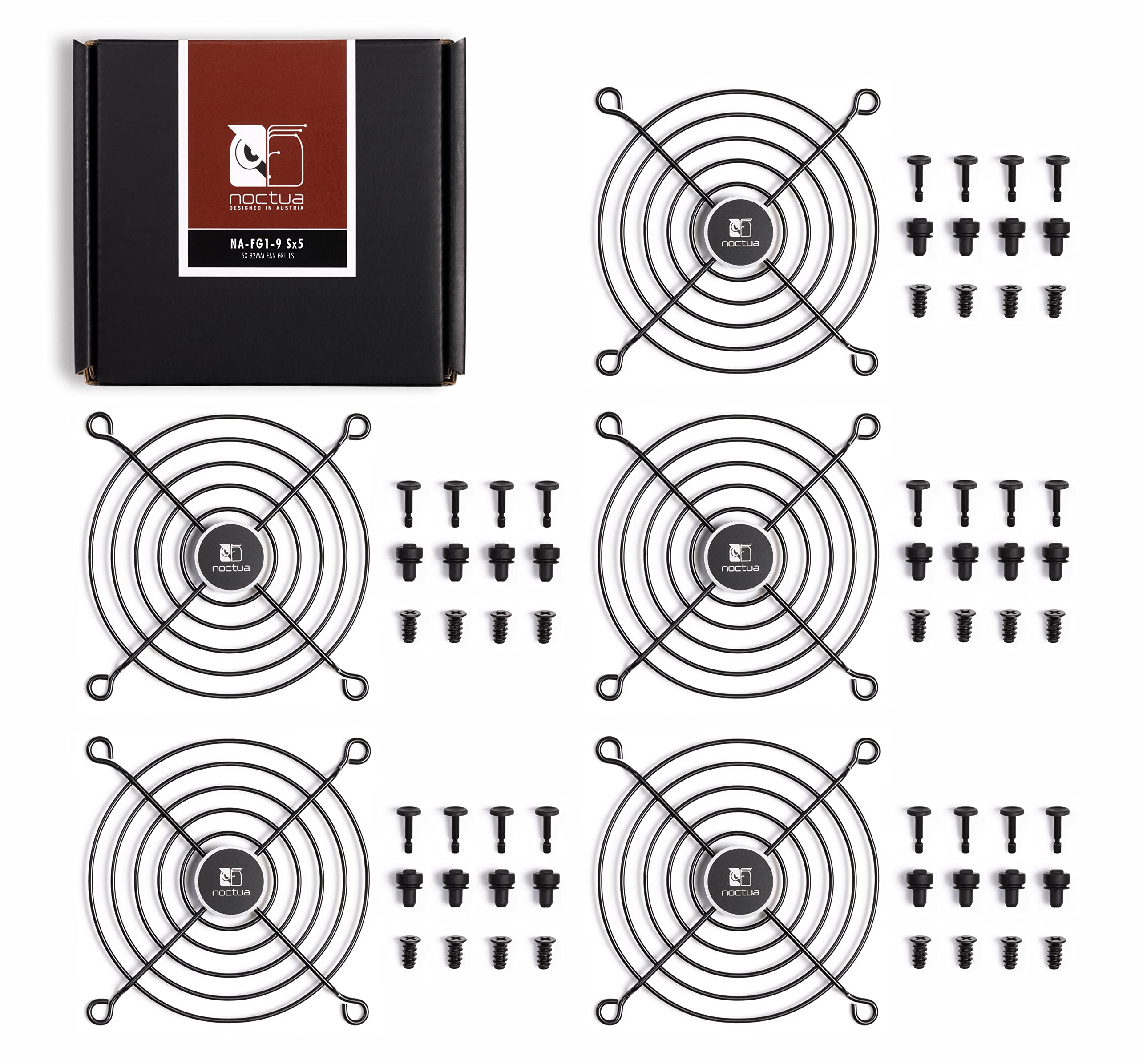 noctua-na-fg1-9-sx5-l-ftergitterset-f-r-92mm-l-fter-5-st-ck-matt-schwarz image 3
