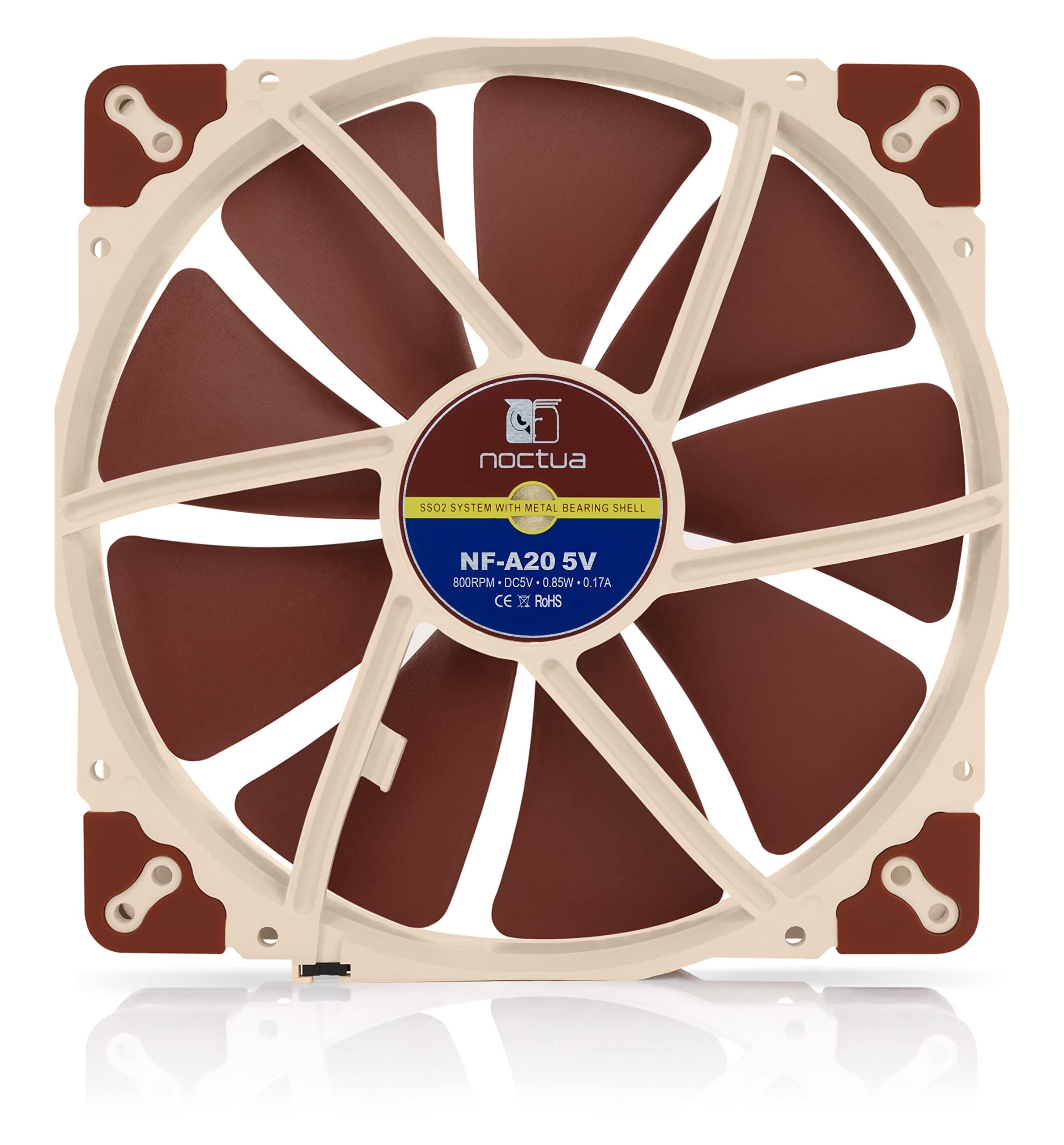 noctua-nf-a20-5v-leiser-200mm-premium-l-fter-5v-3-pin-800-rpm-sso2-lager image 5