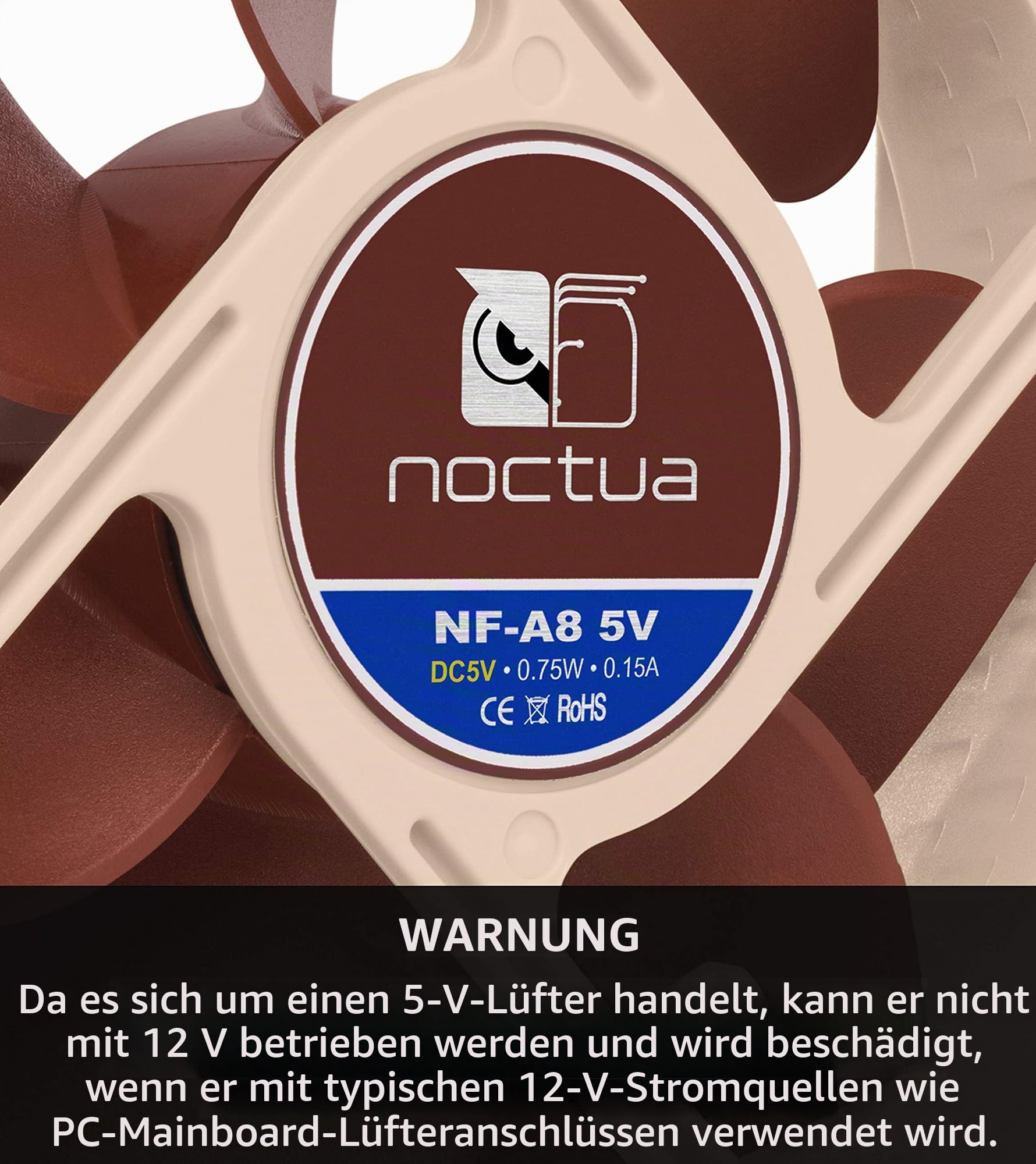 noctua-nf-a8-5v-leiser-hochleistungsl-fter-80mm-5v-3-pin-molex-2200-rpm image 3