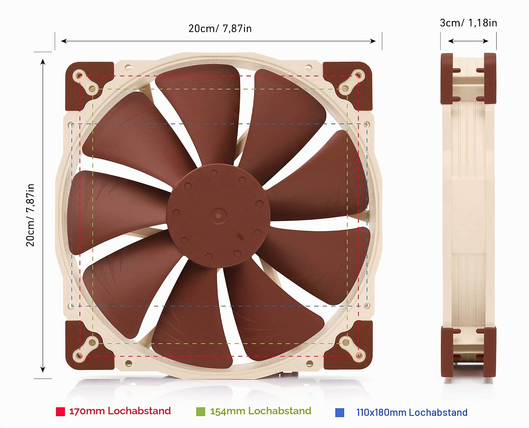 noctua-nf-a20-5v-leiser-200mm-premium-l-fter-5v-3-pin-800-rpm-sso2-lager image 6